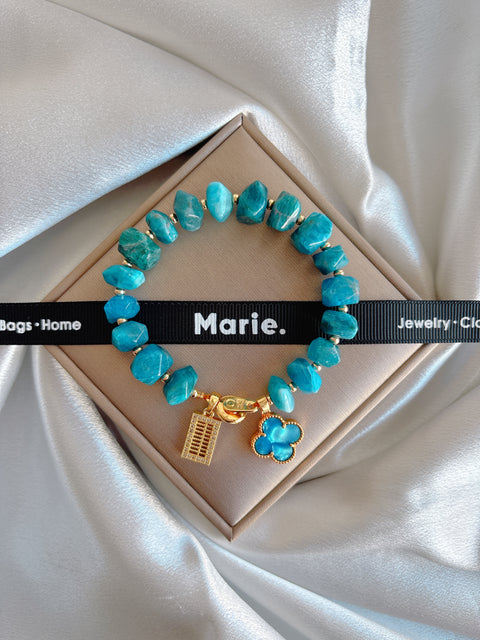 Lucky Color of the Year 2026: Ziran Blue Apatite Charm Bracelet