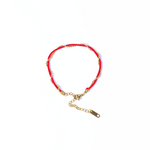 Red Stringed Golden Bracelet
