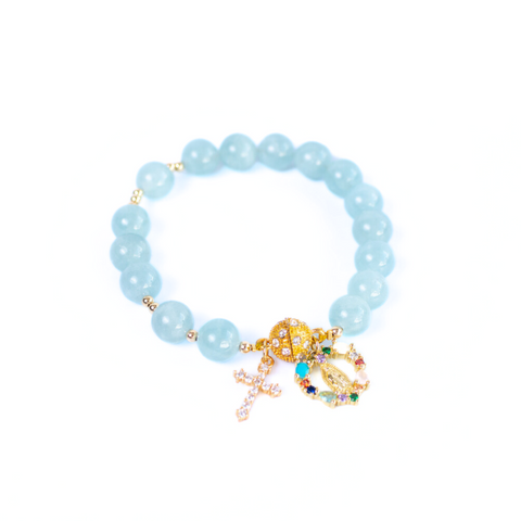 Aquamarine Faith Gemstone Bracelet