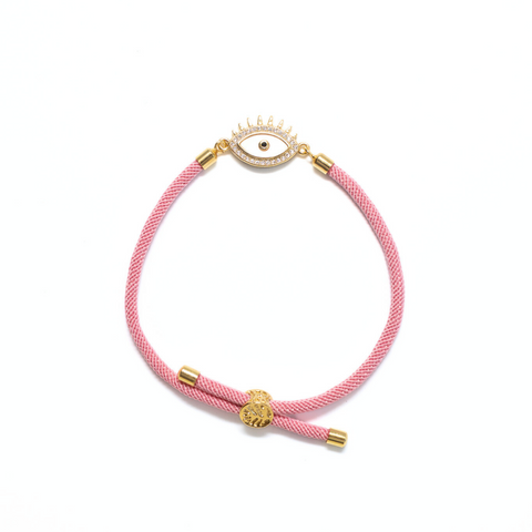 The Capiz Woven Evil Eye Adjustable Bracelet