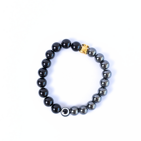 Hei Yu Bai Hematite & Black Obsidian Gemstone Bracelet