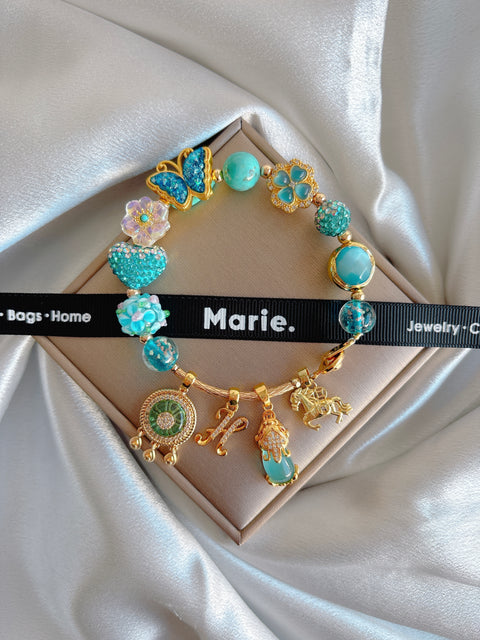Lucky Color of the Year 2026: Lan Shi Turquoise Charm Bracelet
