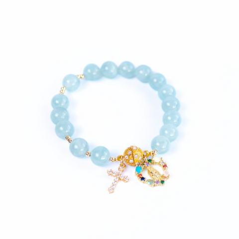 Aquamarine Faith Gemstone Bracelet