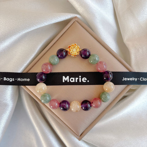 Golden Lotus Hunhe Gemstone Bracelet