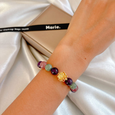 Golden Lotus Hunhe Gemstone Bracelet