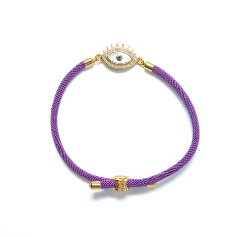 The Capiz Woven Evil Eye Adjustable Bracelet