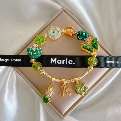 Ganlan Shi Hudie Peridot Charm Gemstone Bracelet