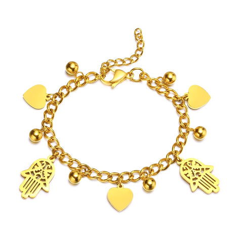 Golden Hand of Hamsa Bracelet