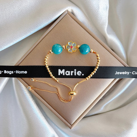 Lucky Color of the Year 2026: Blue Apatite Sakura Adjustable Bracelet