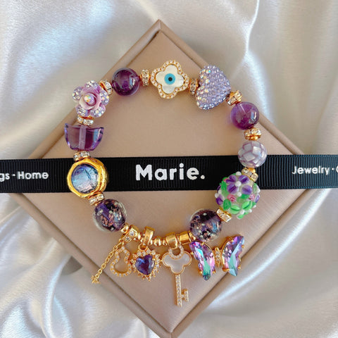 Zise Menjing Amethyst Charm Gemstone Bracelet