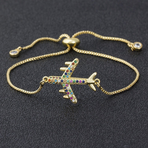 Golden Airplane Bracelet