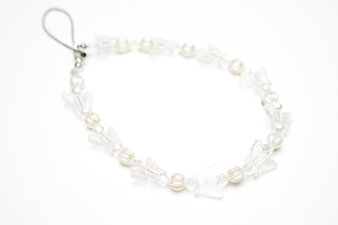 Crystalized Pearled Butterfly Phone Charm