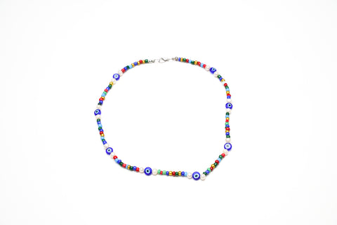 The Beaded Fresh-Water Pearled Evil Eye Choker/Necklace