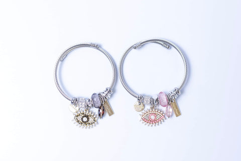 The Silver Göz Evil Eye Adjustable Bangle