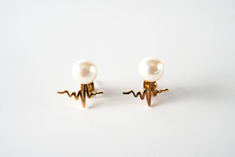 Golden ECG Earring