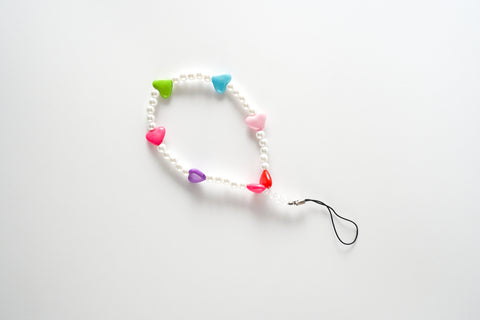 Heart Pearled Phone Charm