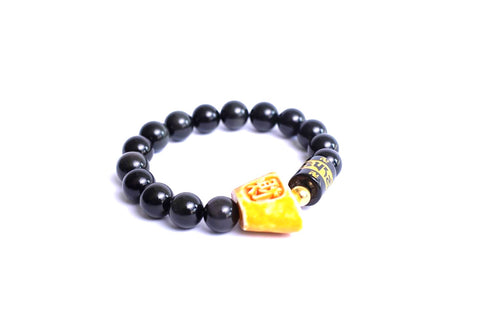 The Black Obsidian Yuanbao Bracelet