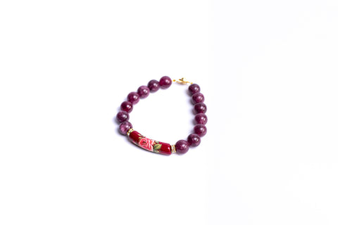 Garnet Minimalist Tensha Gemstone Bracelet