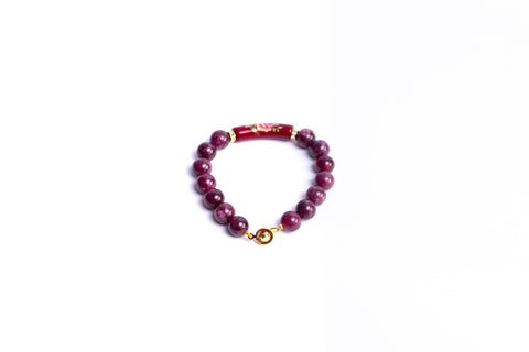 Garnet Minimalist Tensha Gemstone Bracelet