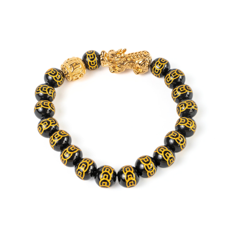 The 9-Coined Black Onyx Pixiu Bracelet – Marie