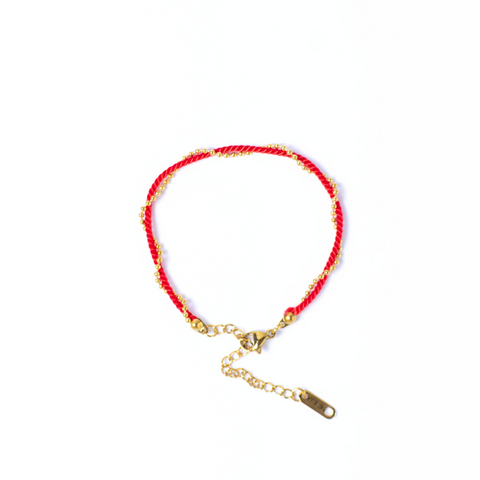 Red Stringed Golden Bracelet