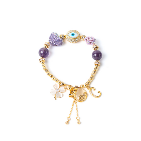 Zi Ling Amethyst Charm Gemstone Bracelet