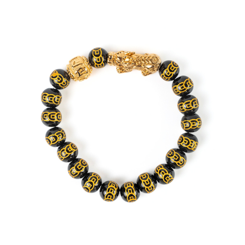 The 9-Coined Black Onyx Pixiu Bracelet