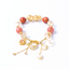 Da Long Floating Red Jade & Sunstone Pixiu Charm Gemstone Bracelet