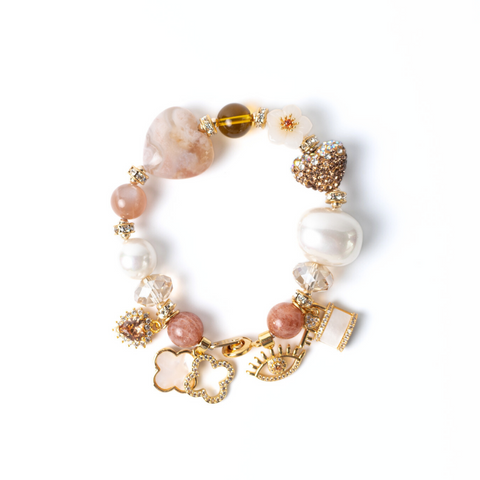The Hupo Hua Moonstone & Sunstone Gemstone Bracelet