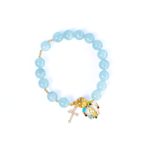 Aquamarine Faith Gemstone Bracelet