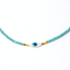 Faceted Aqua blue Beaded Evil Eye Choker Necklace