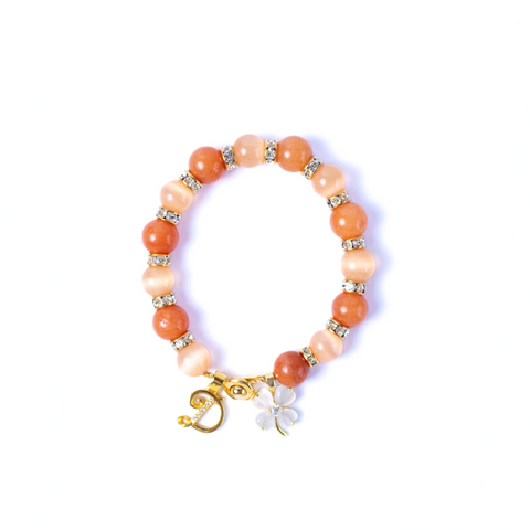 Shitou Cat's Eye & Carnelian Charm Gemstone Bracelet