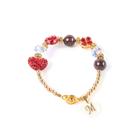 January (Garnet) Charm Birthstone Bracelet