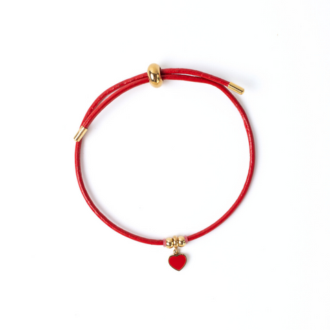 Red Heart Stringed Minimalist Bracelet