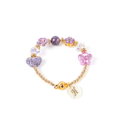 February (Amethyst) Charm Birthstone Bracelet