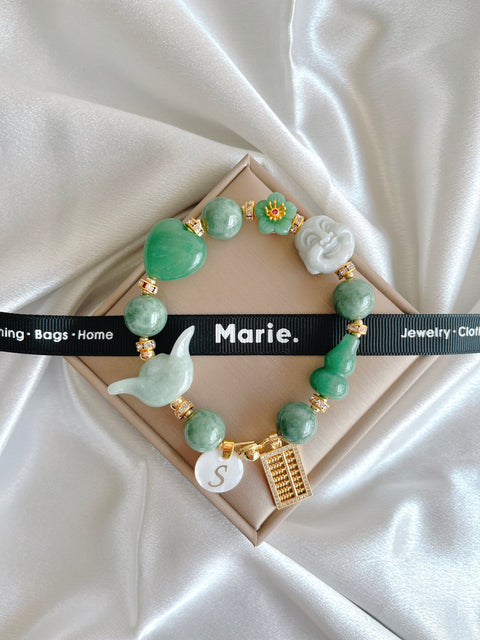 The Yu Fu Burma Jade Charm Gemstone Bracelet