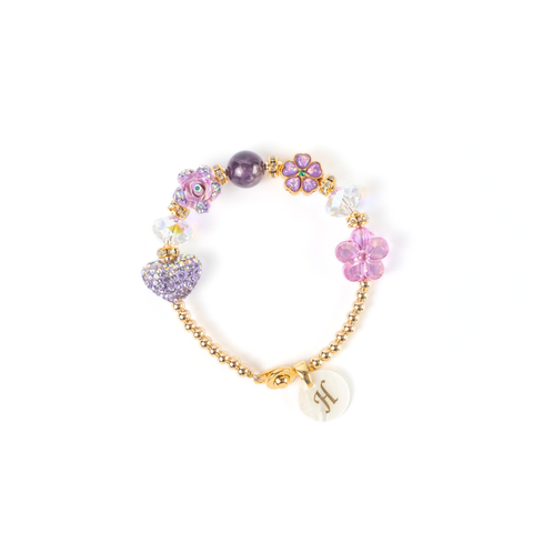 February (Amethyst) Charm Birthstone Bracelet