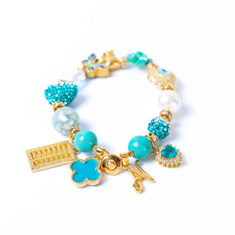 Lu Songshi Turquoise Charm Gemstone Bracelet