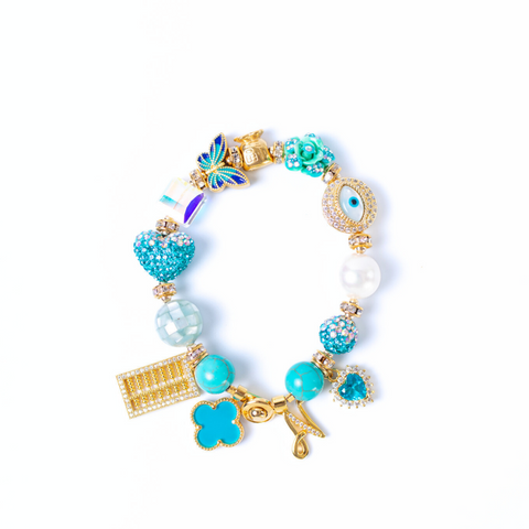 Lu Songshi Turquoise Charm Gemstone Bracelet