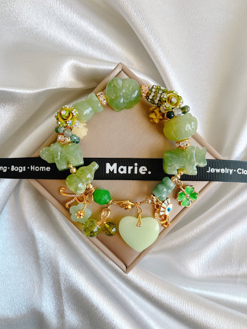 The Hetian Jade Charm Gemstone Bracelet