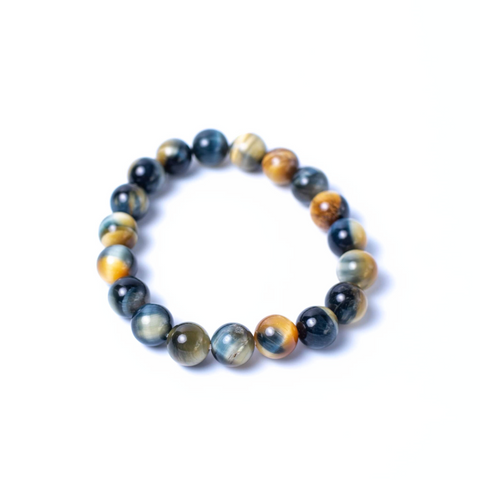 Yellow-Blue Tiger's Eye Gemstone Bracelet