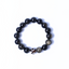 The 3-Eyed Dzi Silver & Gold Sheen Obsidian Gemstone Bracelet