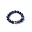 The 3-Eyed Dzi Silver & Gold Sheen Obsidian Gemstone Bracelet