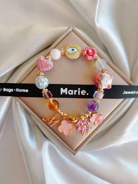 Fenhong Mao Charm Gemstone Bracelet