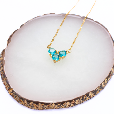 3 Gemmed Birthstone Necklace