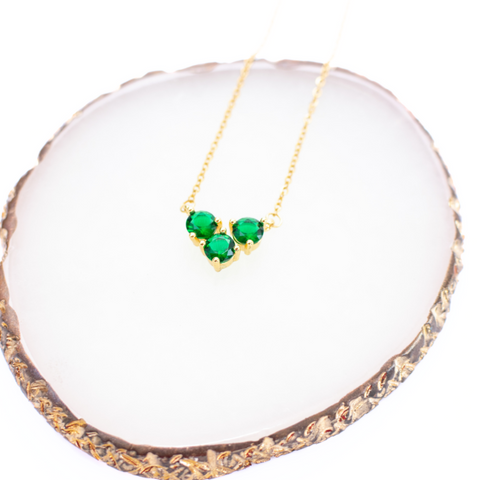 3 Gemmed Birthstone Necklace