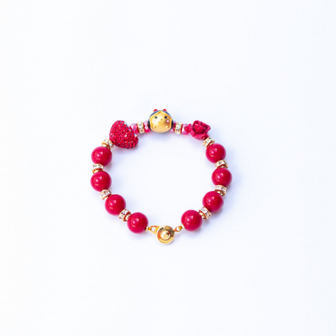 Kid's Hongse Cinnabar Gemstone Bracelet