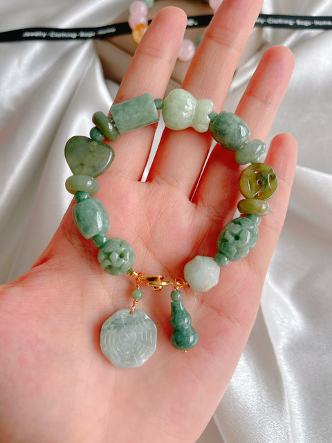 Xingyun Yu Burma Jade Charm Gemstone Bracelet