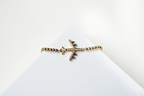 Golden Airplane Bracelet