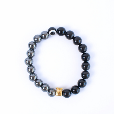 Hei Yu Bai Hematite & Black Obsidian Gemstone Bracelet